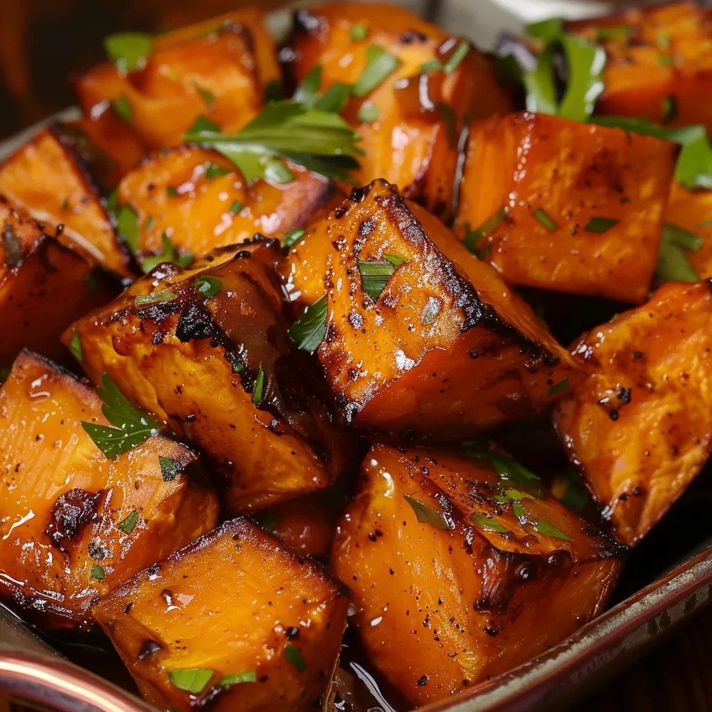 Roasted Sweet Potatoes w/ Cinnamon & Honey