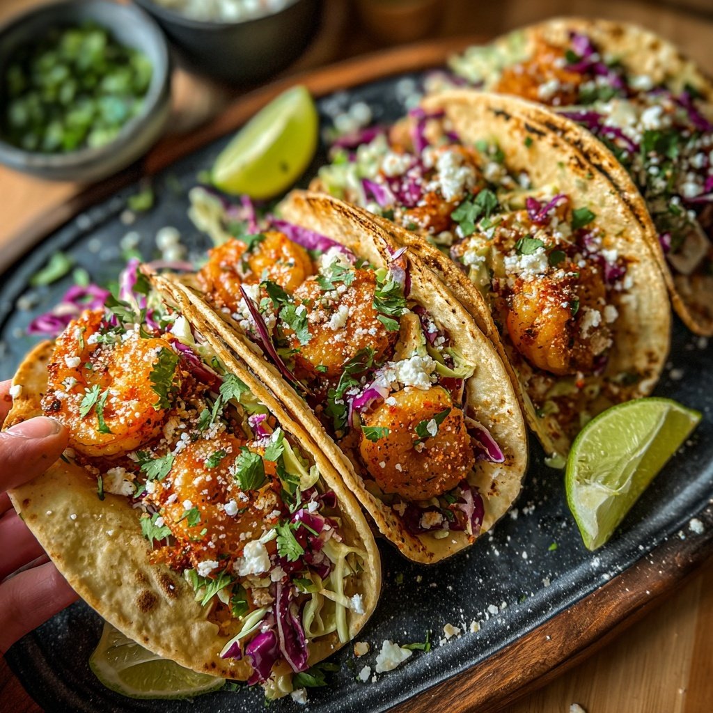 Spicy Shrimp Tacos with Slaw