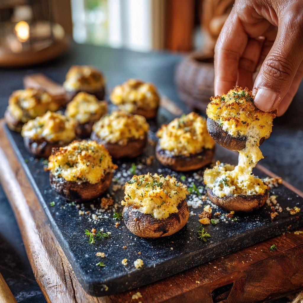 Stuffed Mushrooms with Garlic Cream