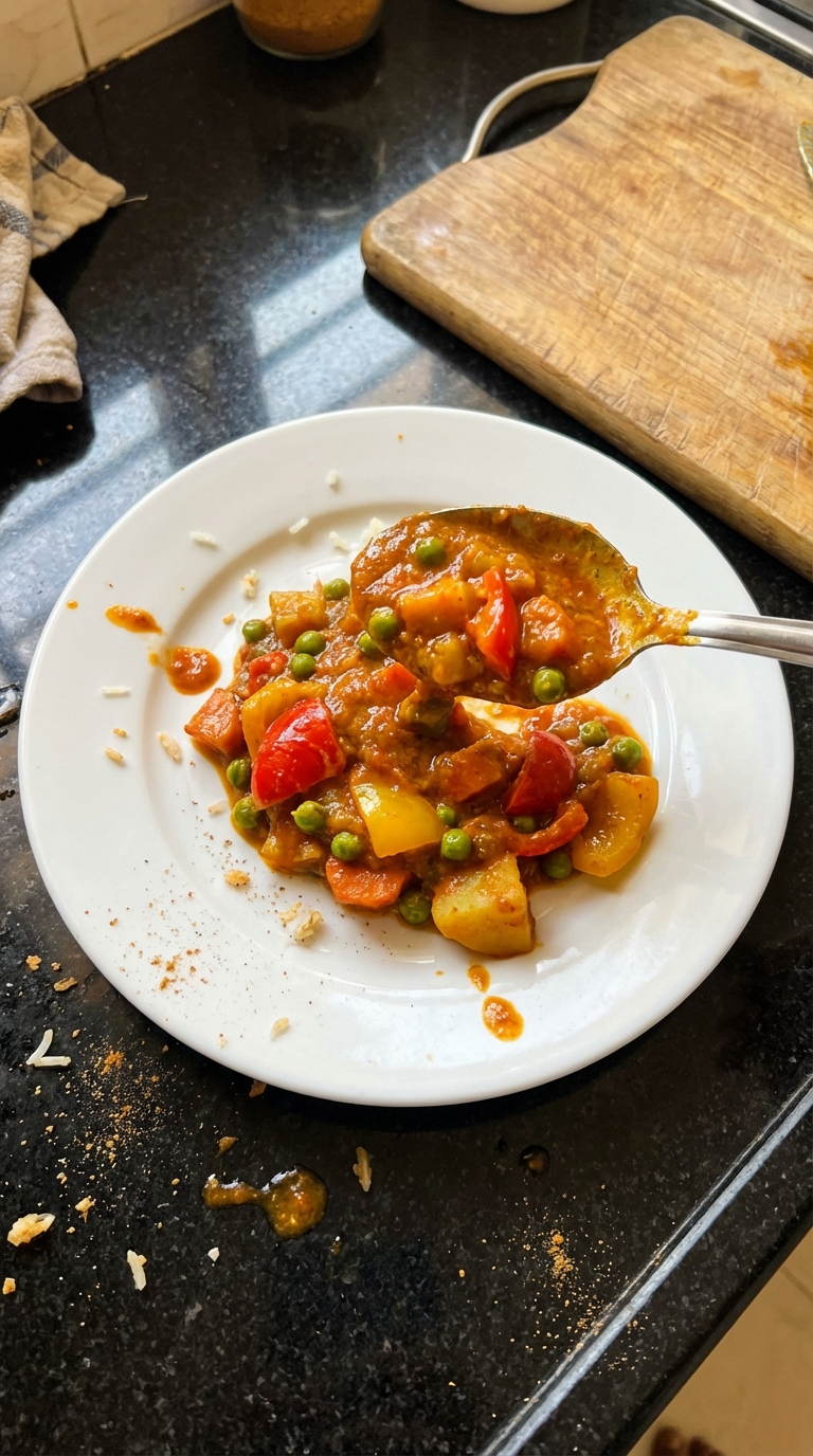 Quick Vegetable Curry with Rice