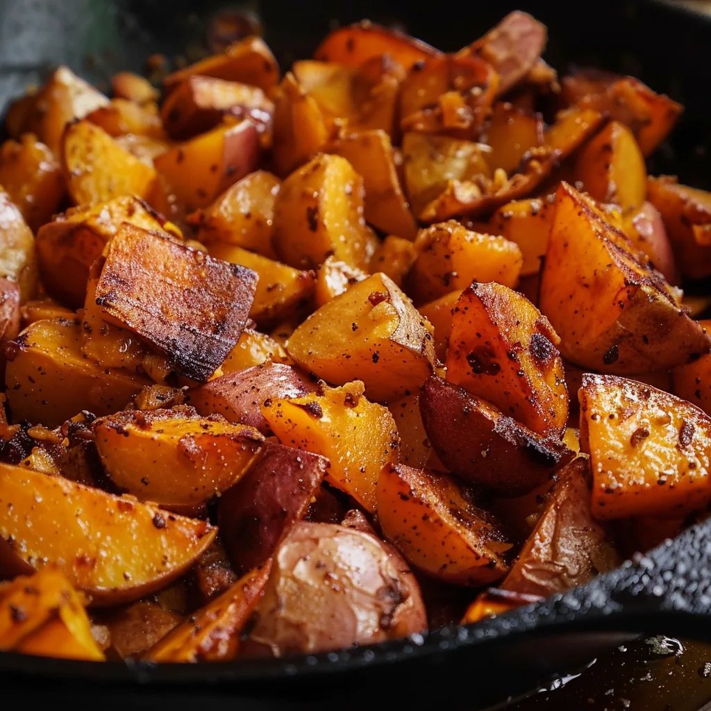 Roasted Apple Cinnamon Sweet Potatoes