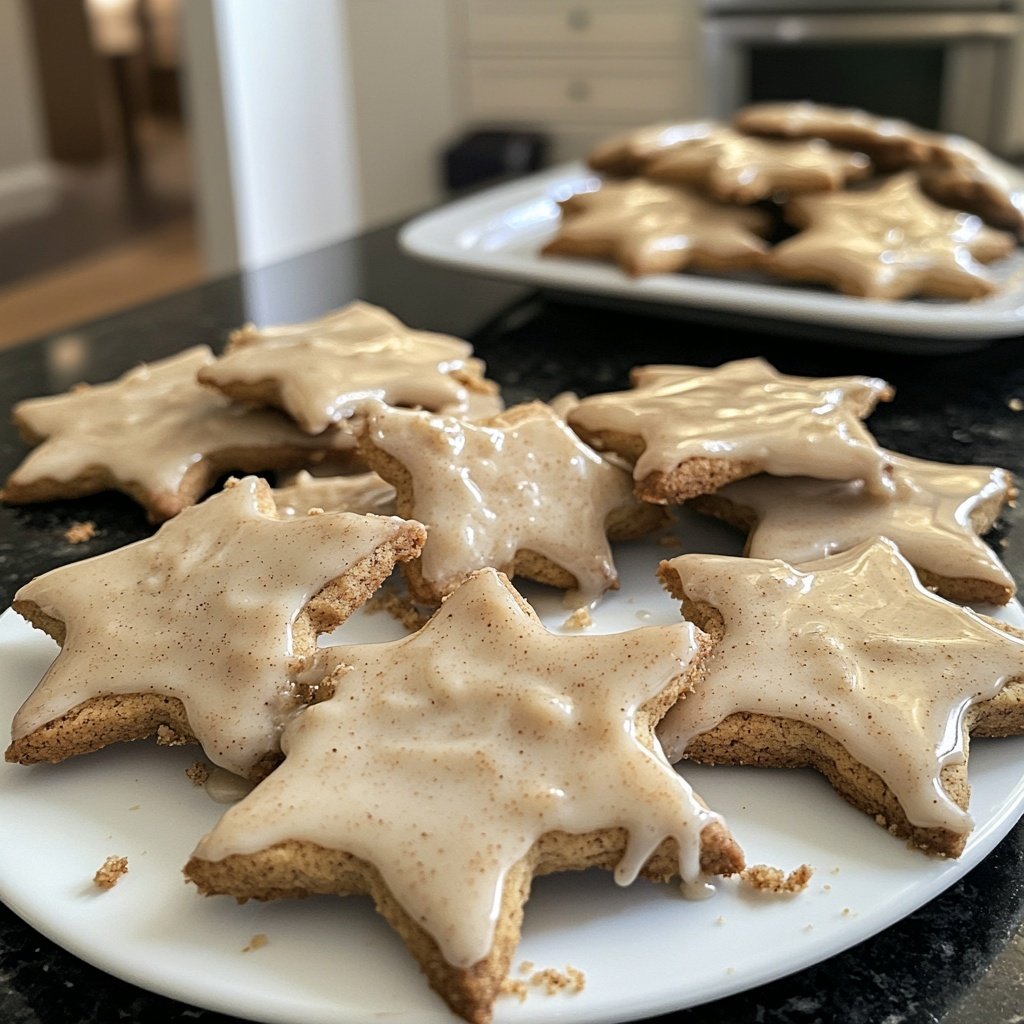 Cinnamon Star Cookies with Almond Glaze