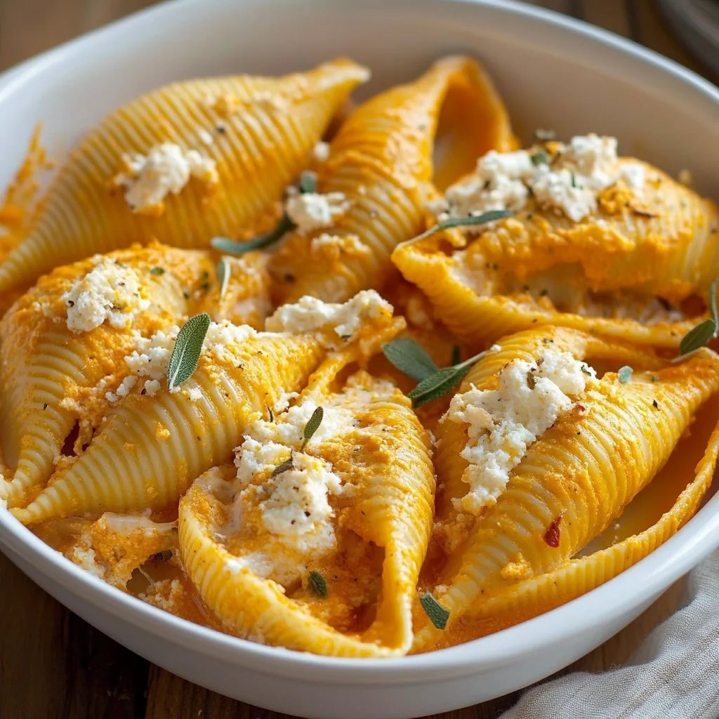 Creamy Pumpkin Ricotta Stuffed Shells