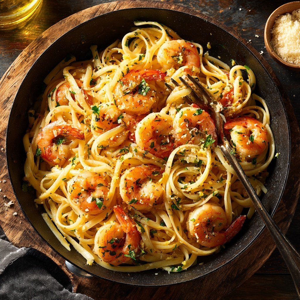 Lemon Zest Shrimp Linguine