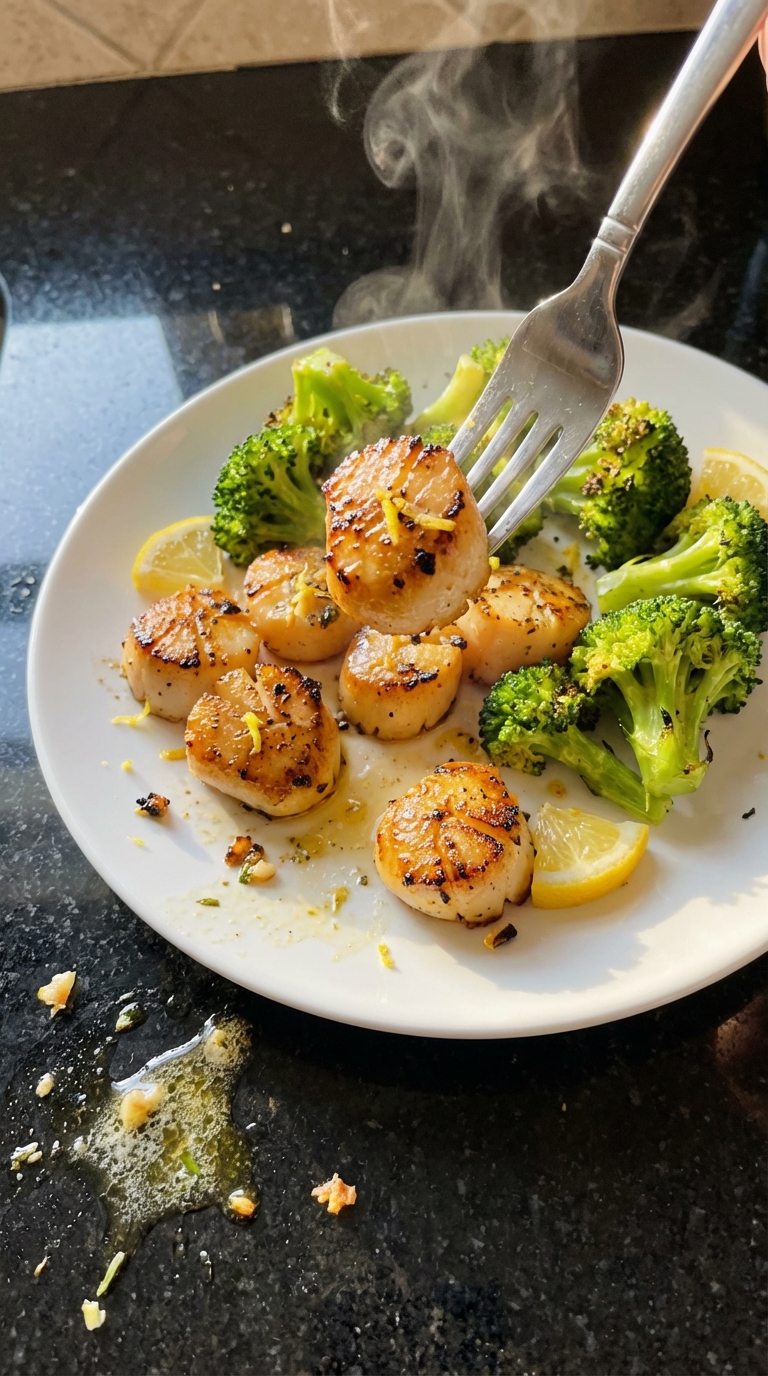 Garlic Lemon Scallops with Broccoli