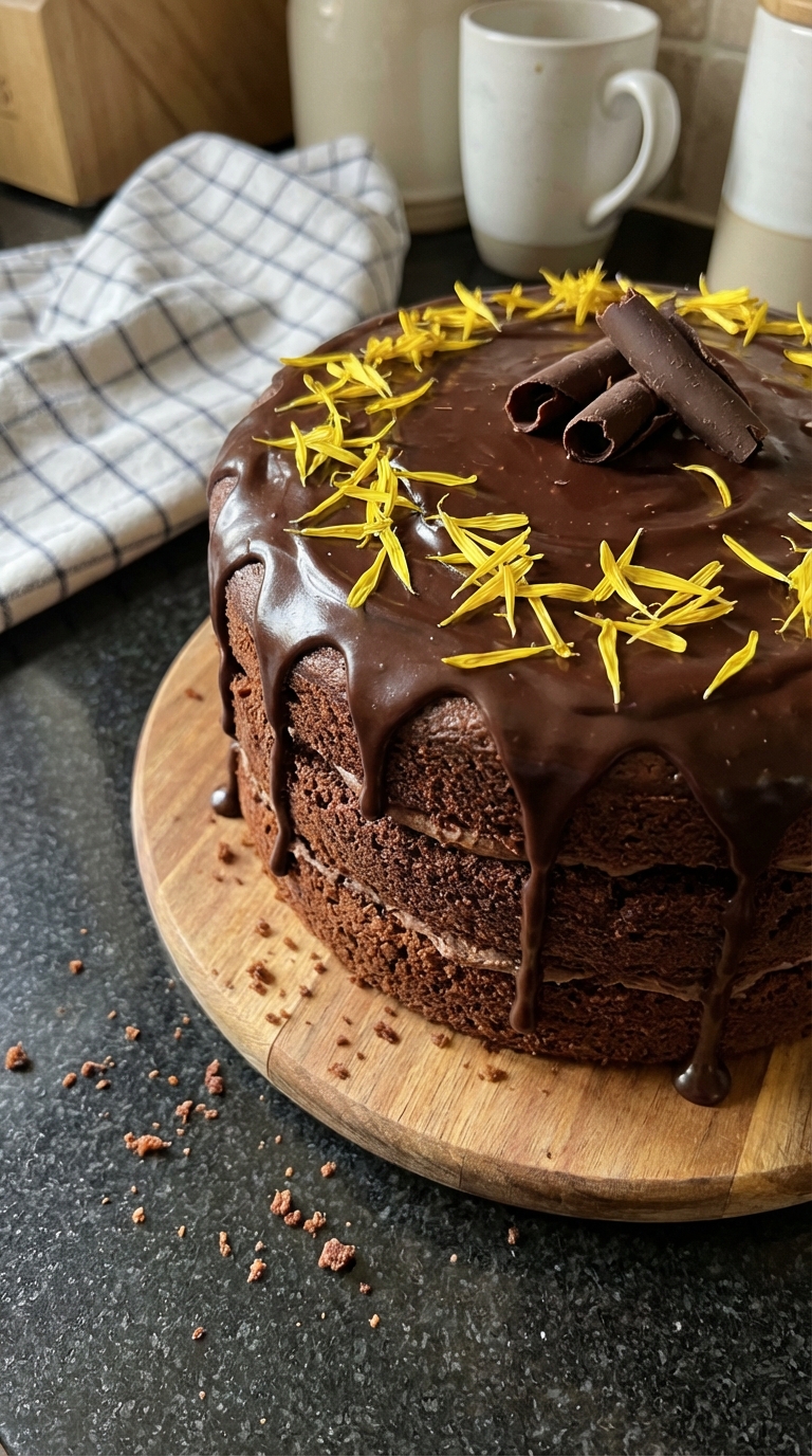 Exotic Chocolate Dandelion Cake