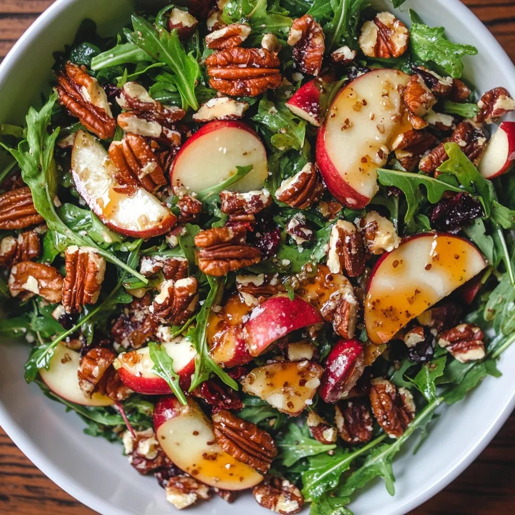 Apple Arugula Salad w/ Maple Pecans