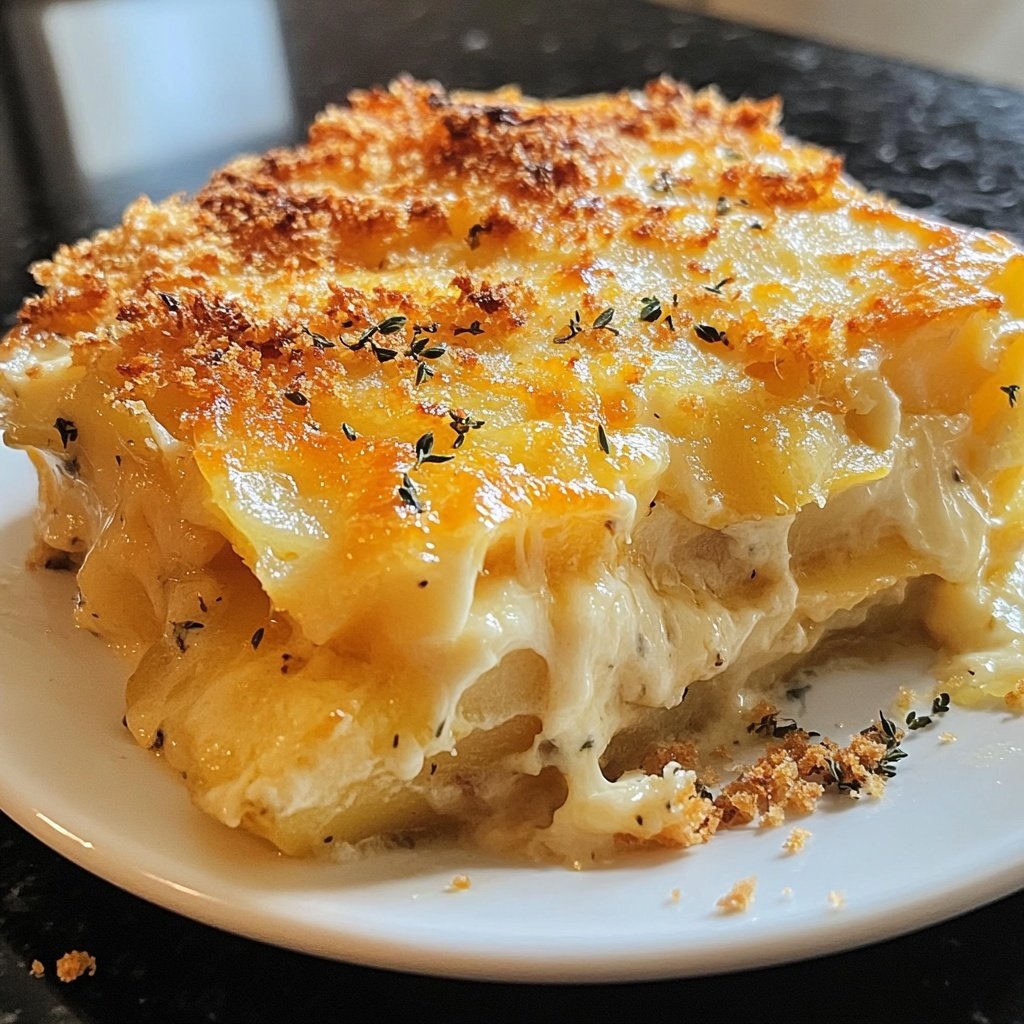 Creamy Potato Gratin with Cheese Crust