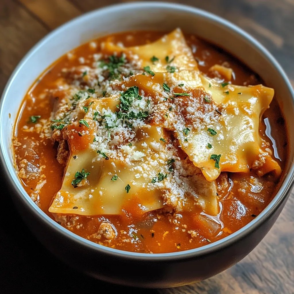 Super Quick Lasagna Soup