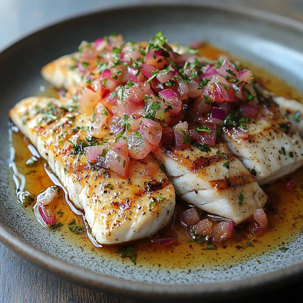 Grilled Fish w/ Caper & Red Onion Dressing: An Amazing Ultimate Recipe