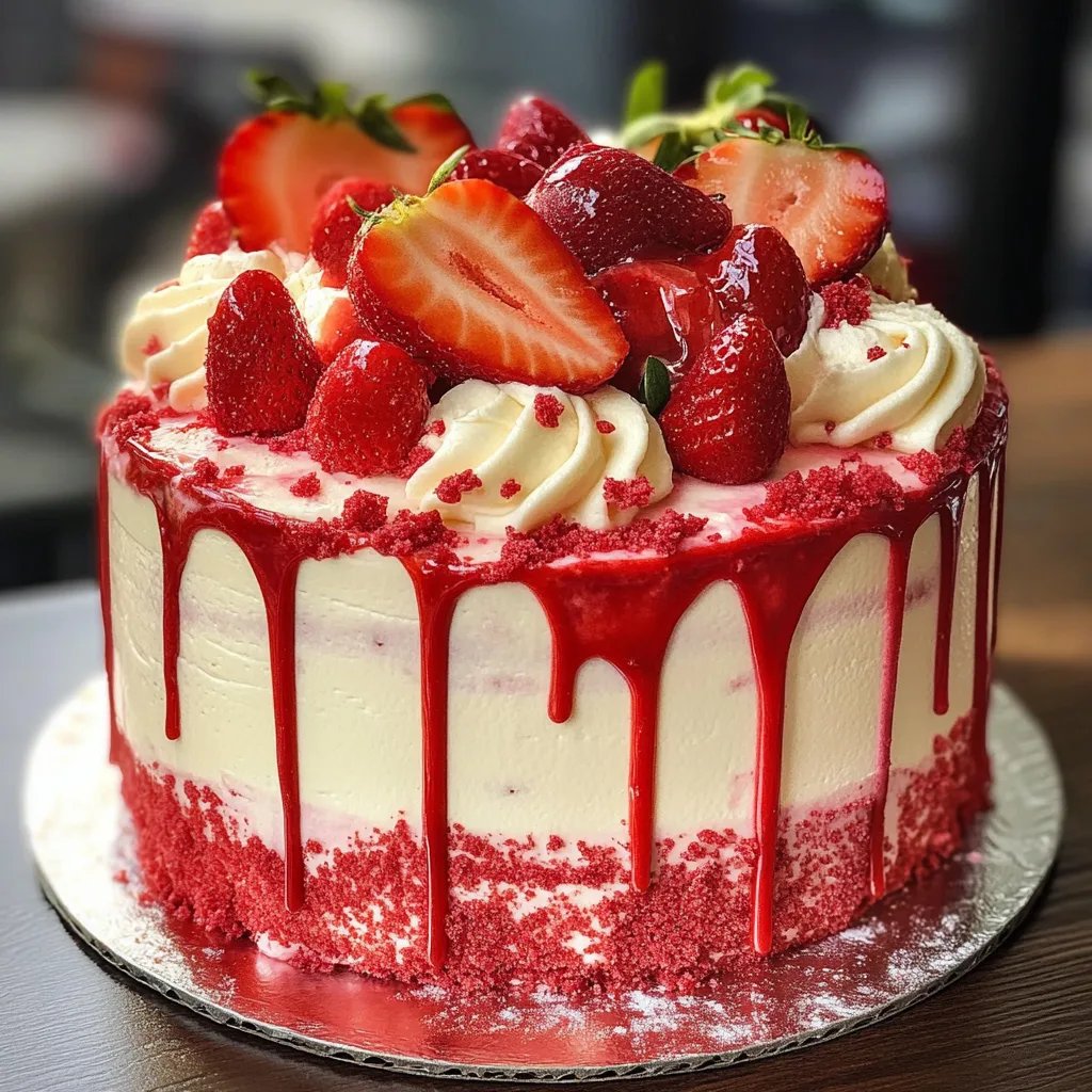 Strawberry Red Velvet Cream Cake