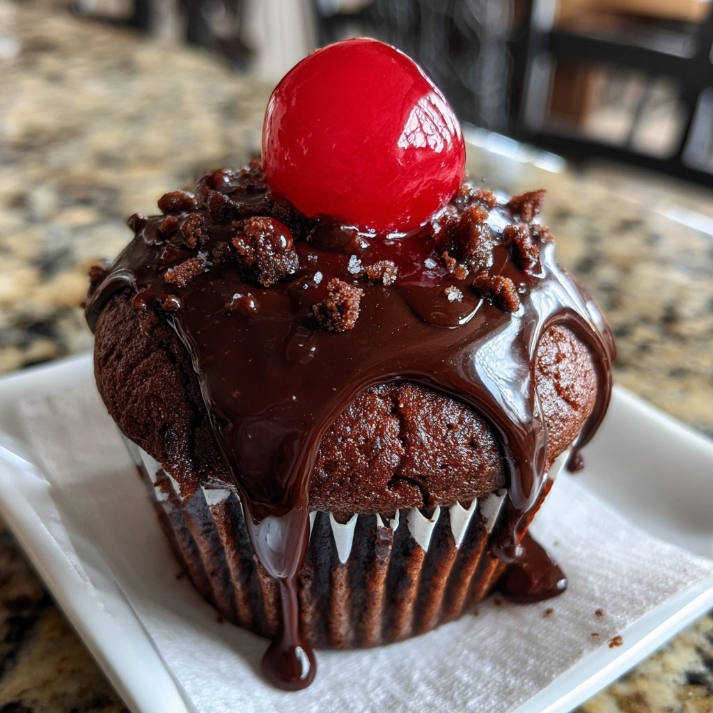 Chocolate-Covered Cherry Cupcake
