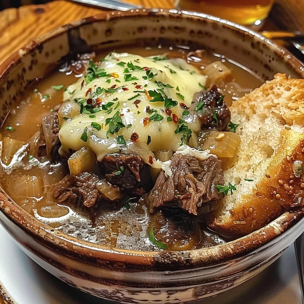French Onion Beef Short Rib Soup