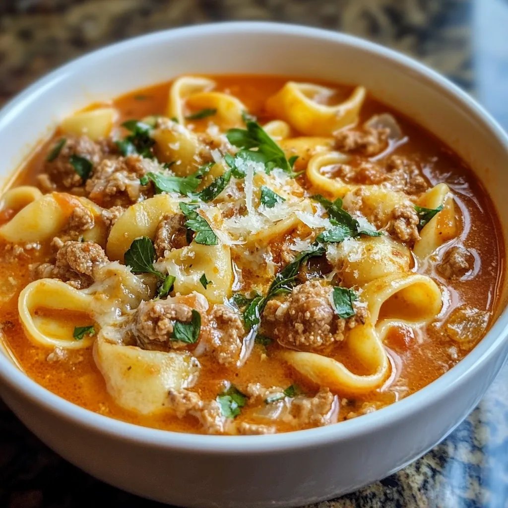 Lasagna Soup with Sausages