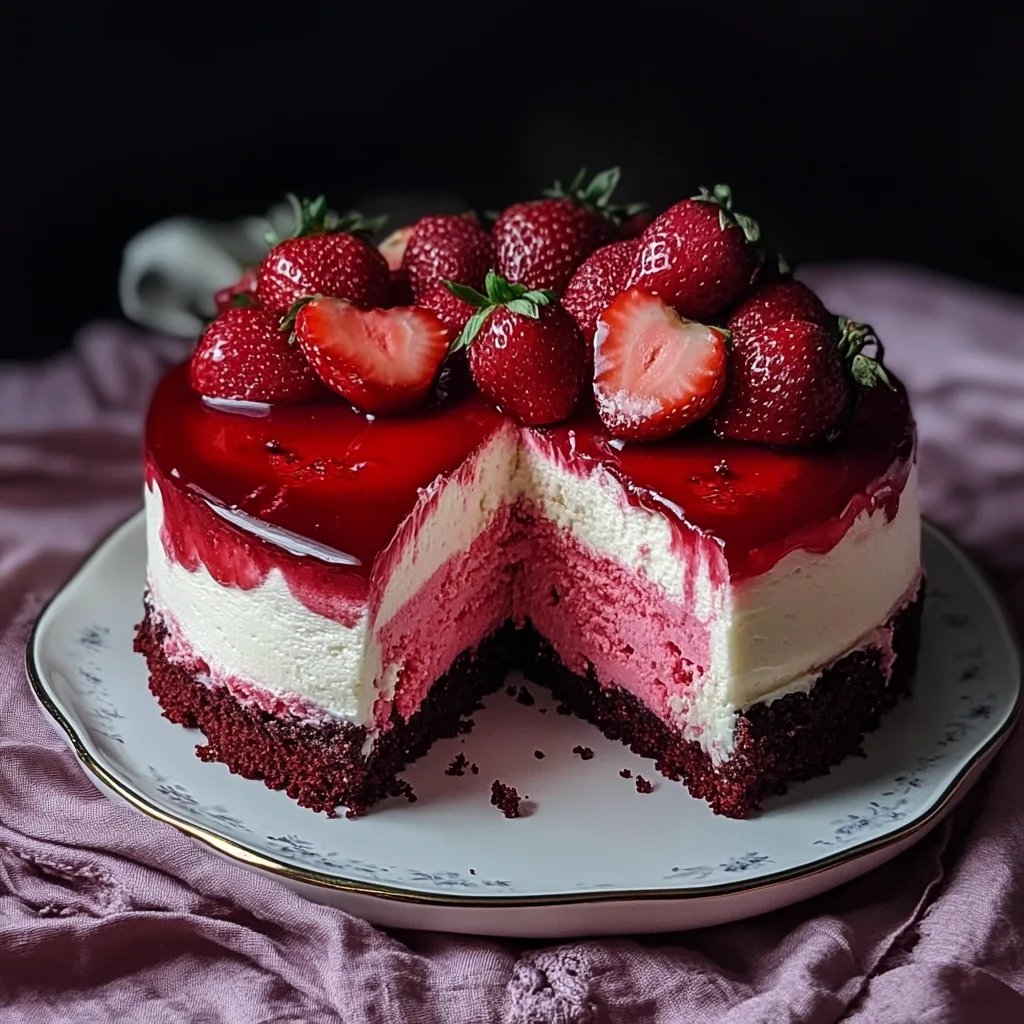 Red Velvet Strawberry Cheesecake