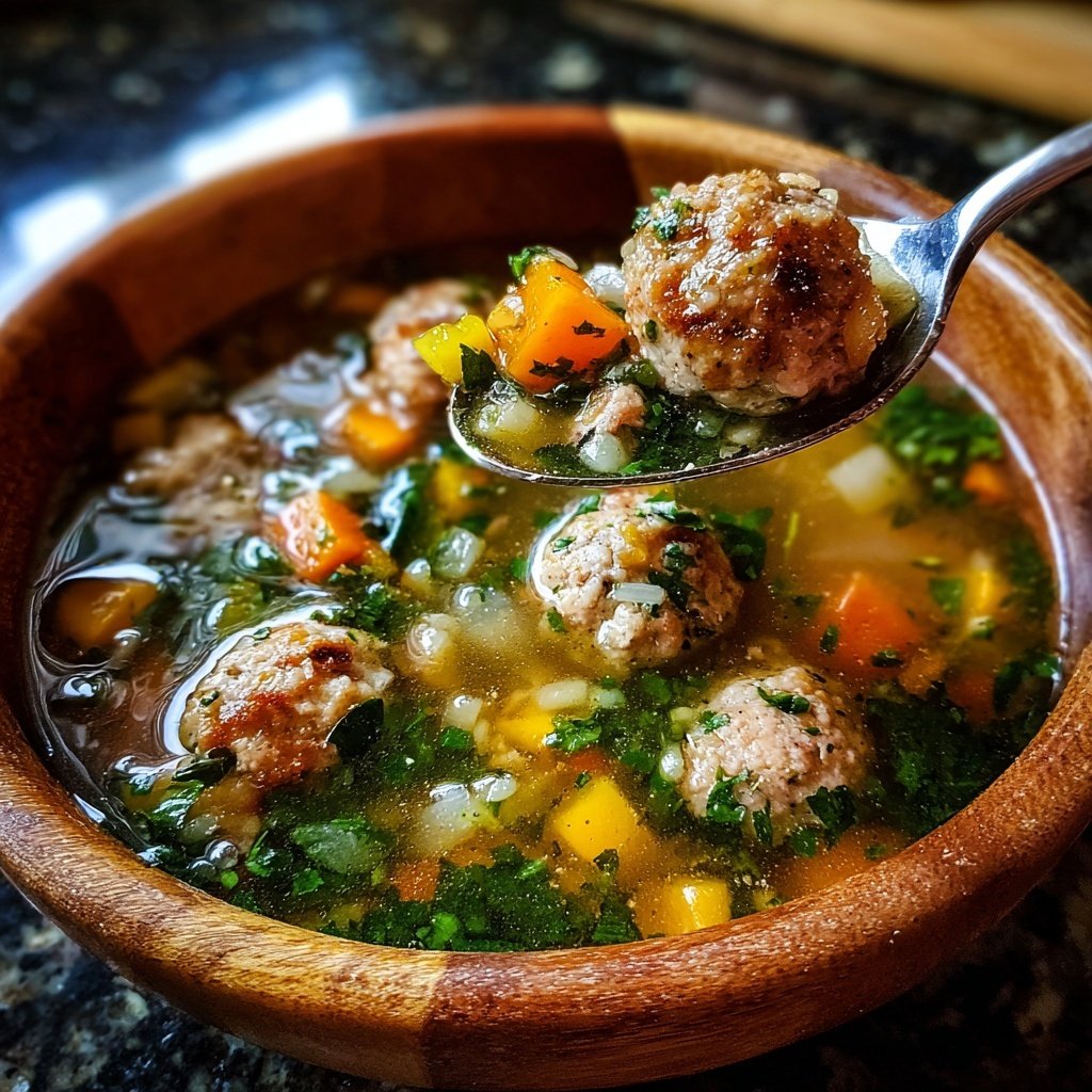 Meatball Soup with Seasonal Vegetables