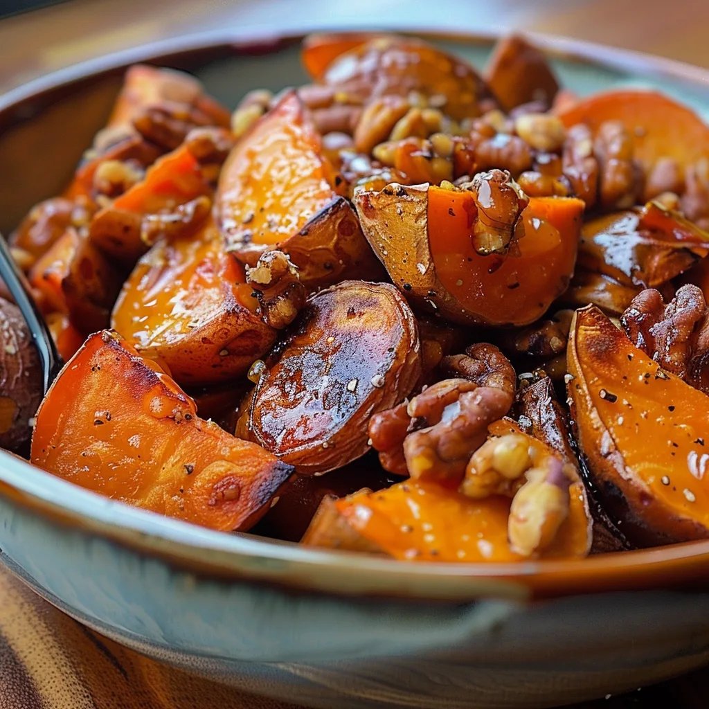 Walnut Maple Roasted Sweet Potatoes