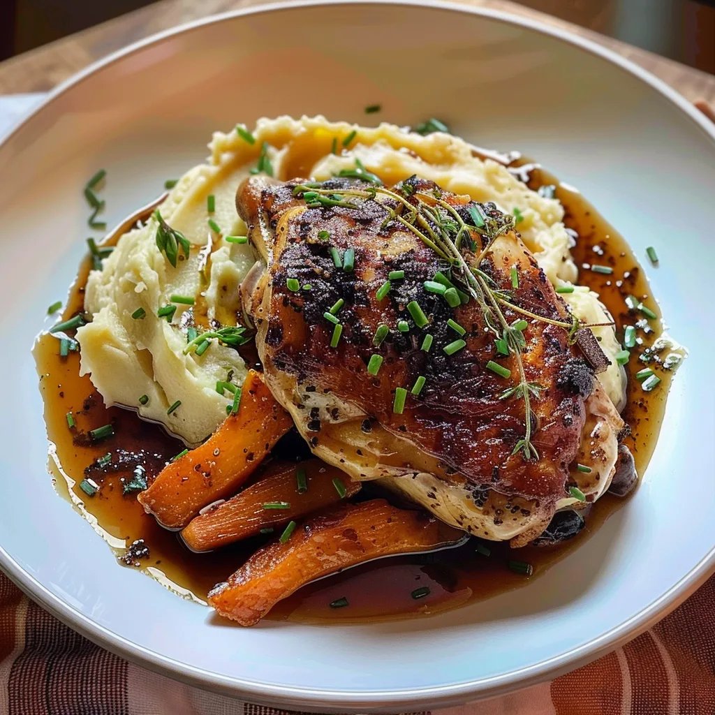 Chicken Thighs w/ Goat Cheese Mashed Potatoes