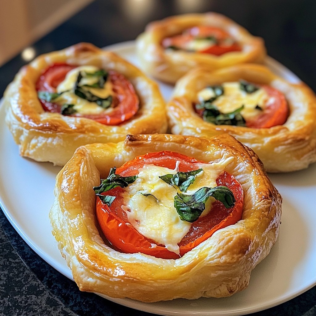 Baked Caprese Bites Puff Pastry