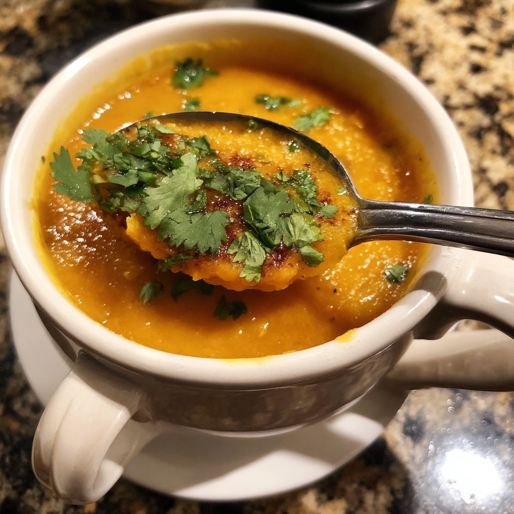 Red Lentil Soup with Cilantro