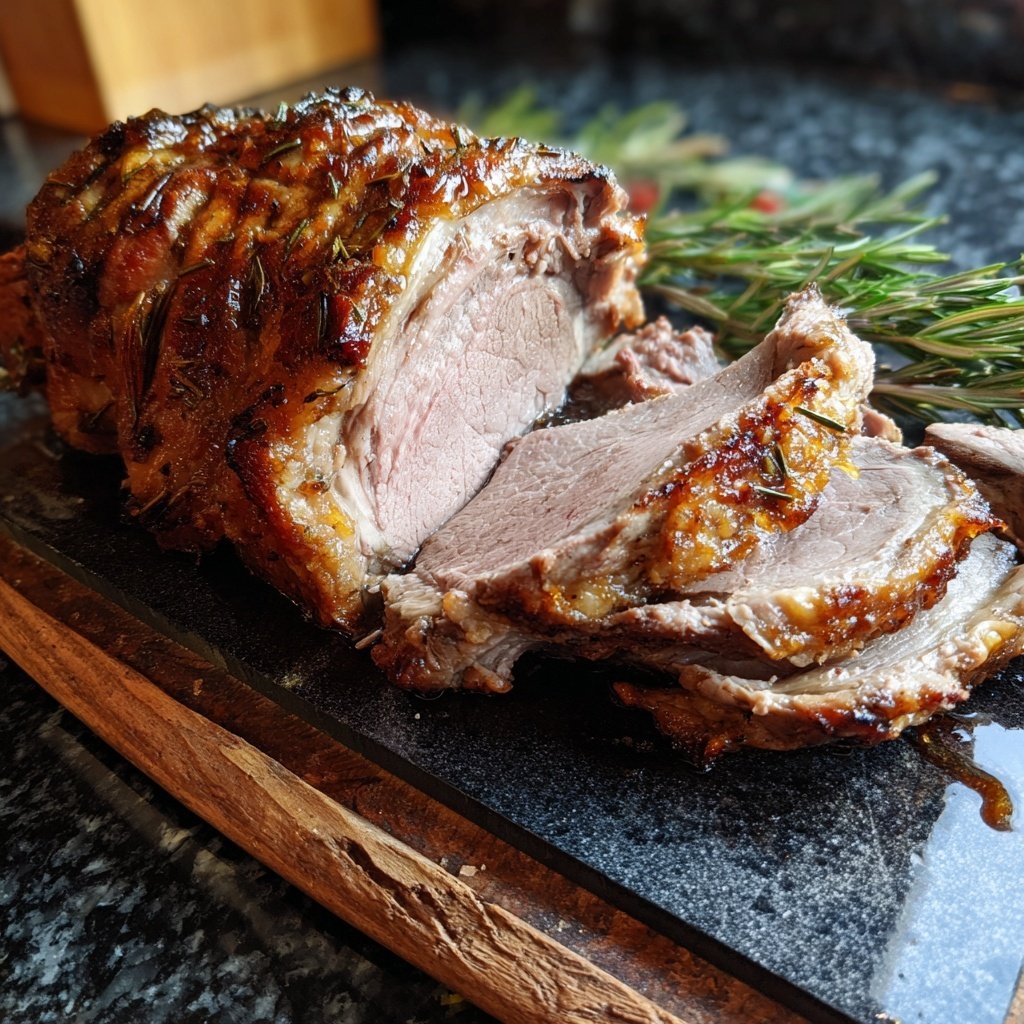 Roast Lamb with Rosemary Jus