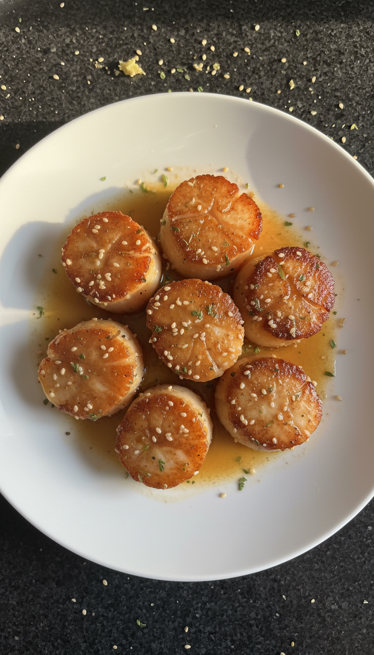 Sesame Ginger Seared Scallops