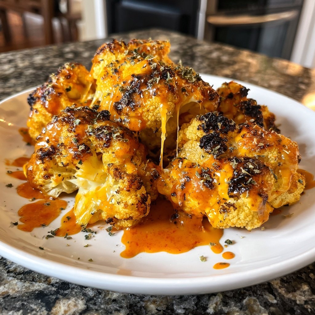 Cheesy Buffalo Cauliflower Fondue